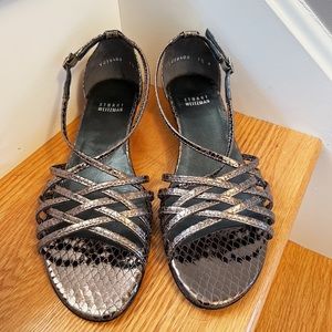 Like New Stuart Weitzman Metallic Strappy Sandals - 7.5W (Wide)